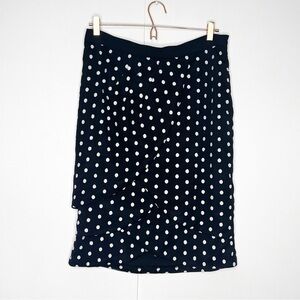 Eva Franco‎ Polka Dot Scalloped Tiered Skirt